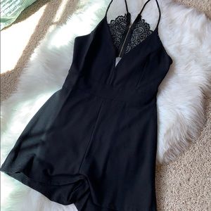 NWOT Black Lace Romper Size L